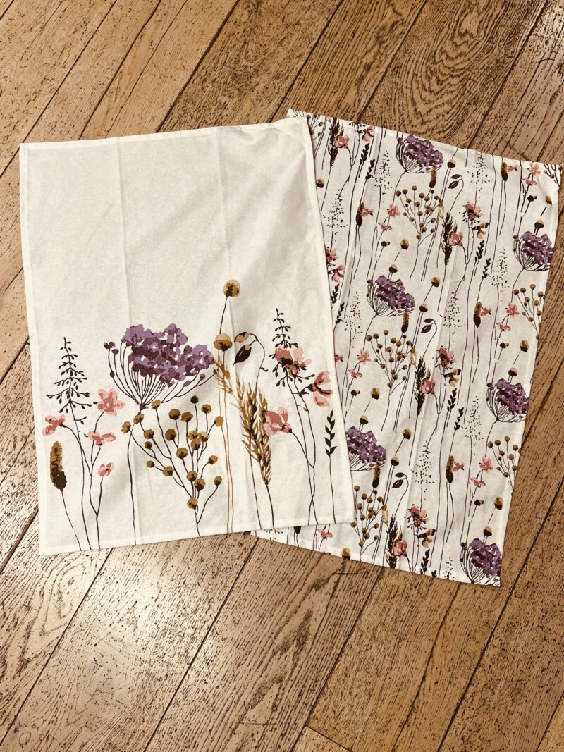 Set 2 strofinacci fiori di campo