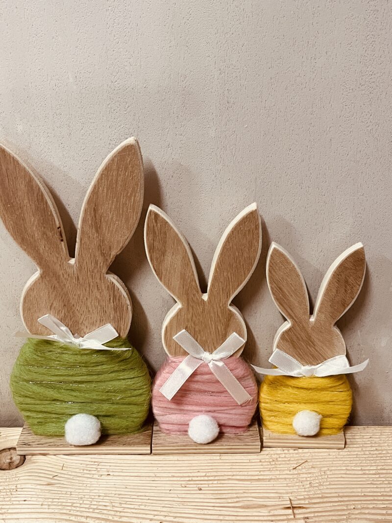 Set 3 Conigli in Legno