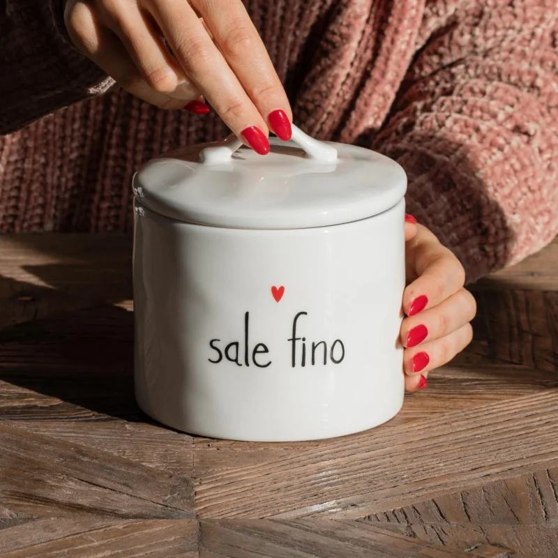 Barattolo in gres decoro Sale fino cuore Simple Day