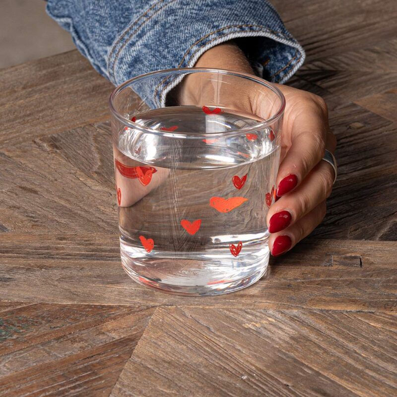 Set 6 Bicchieri acqua Tappezzeria Cuore Rosso Simple Day