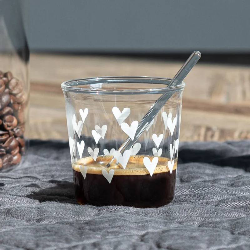 Set 4 bicchierini espresso Tappezzeria Cuori in bianco Simple Day