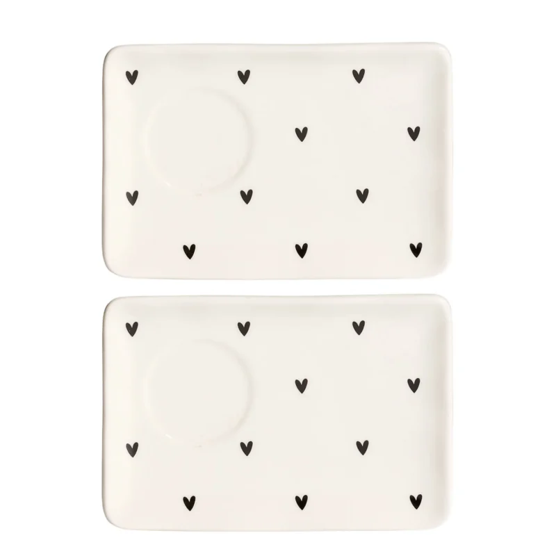 Set 2 Piattini per Tazze Espresso Tappezzeria cuori Simple Day