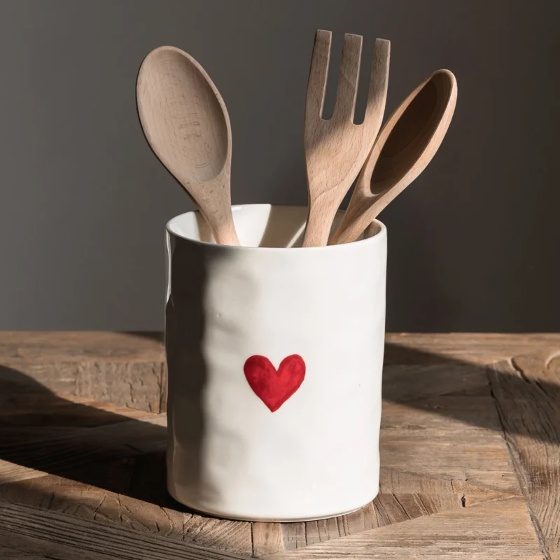 Portamestoli e Posate Cuore Rosso