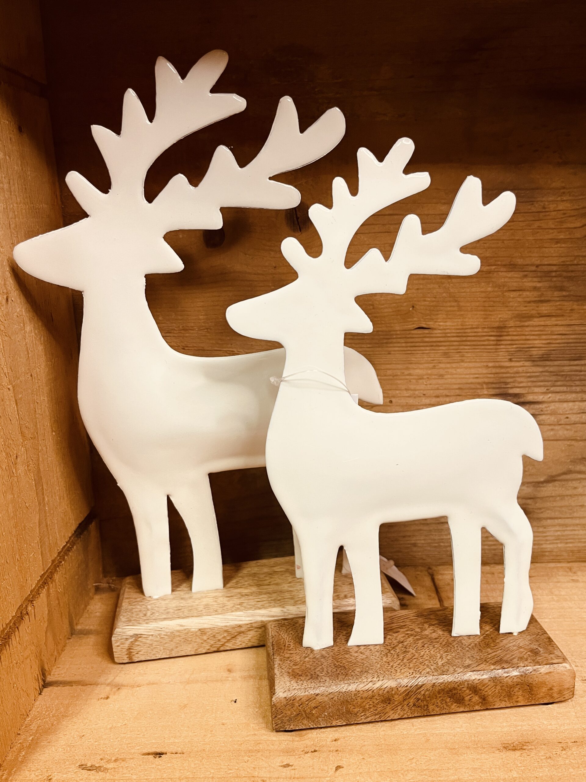 Cervo Bianco su Base Legno