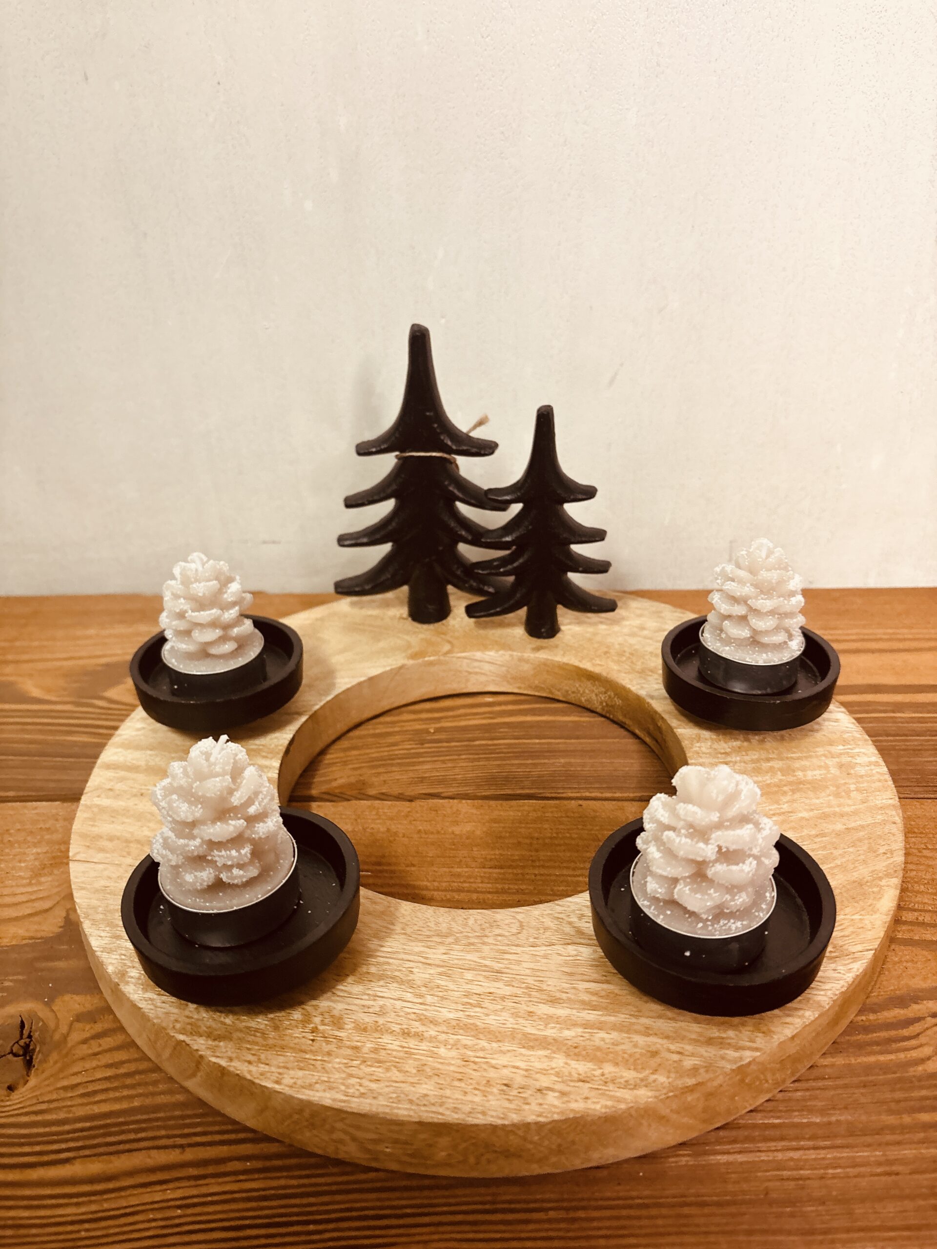 Porta Candele Abeti Neri