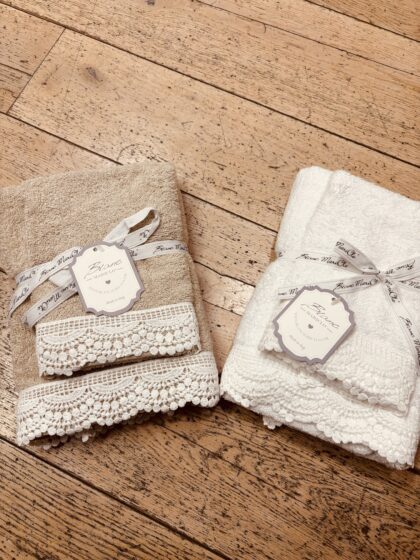 Set Asciugamani Pizzo Crochet