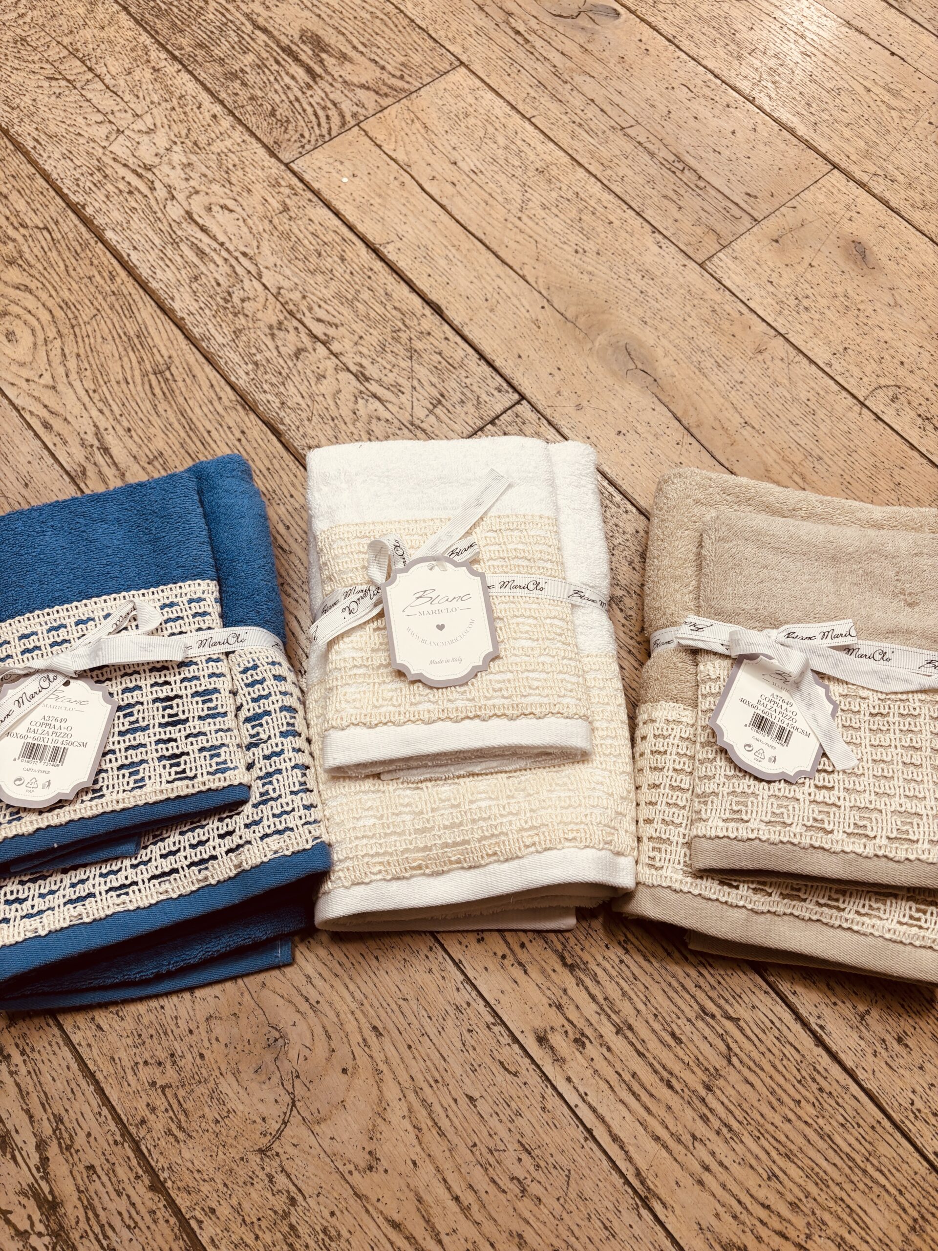 Set Asciugamani Jacquard Pizzo Geometrico