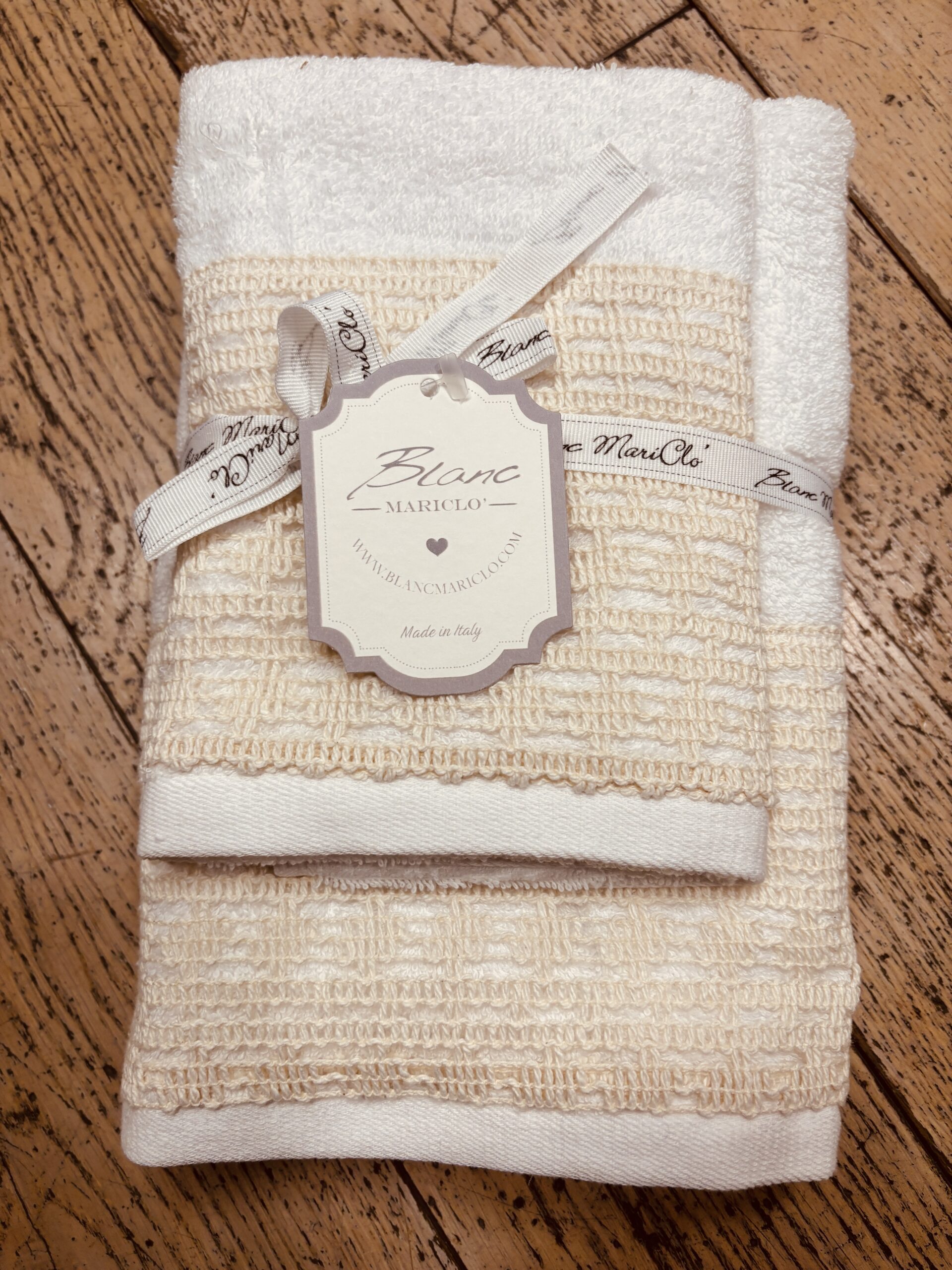 Set Asciugamani Jacquard Pizzo Geometrico - immagine 2