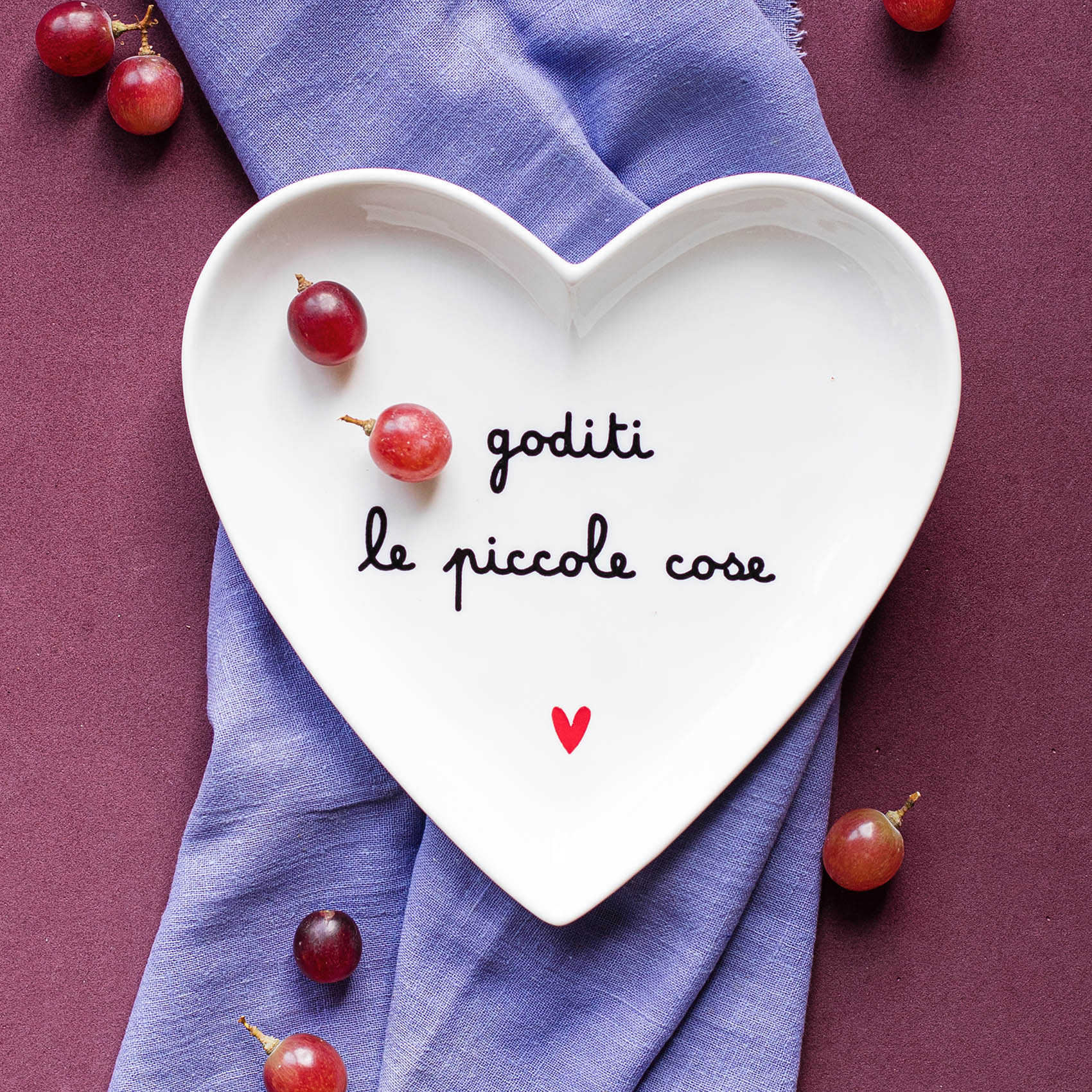 Set 2 Piatti Cuore "Goditi Le Piccole Cose" - 18cm