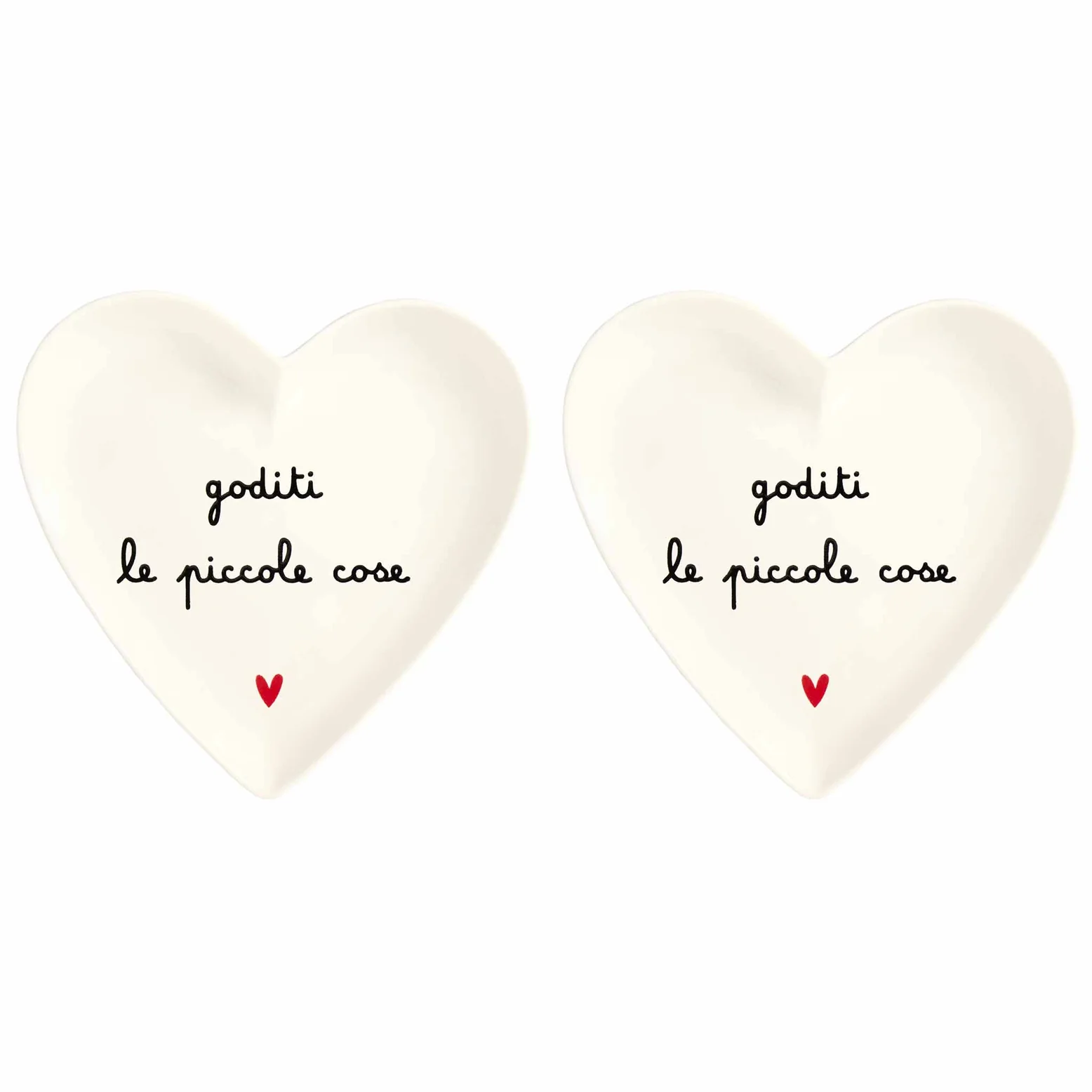 Set 2 Piatti Cuore "Goditi Le Piccole Cose" - 18cm - immagine 2