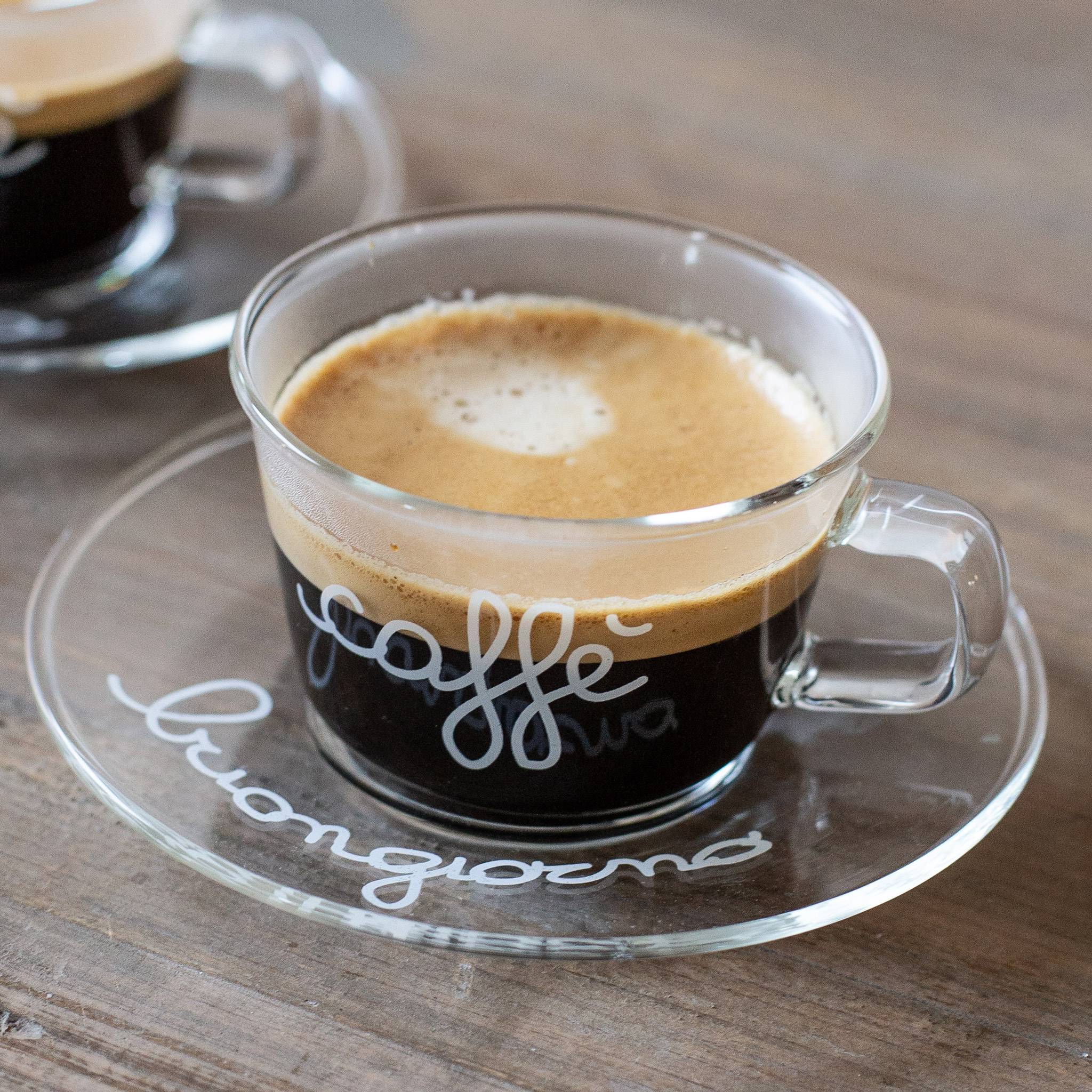 Set di 2 Tazzine in Vetro - Caffè, Buongiorno - Simple Day