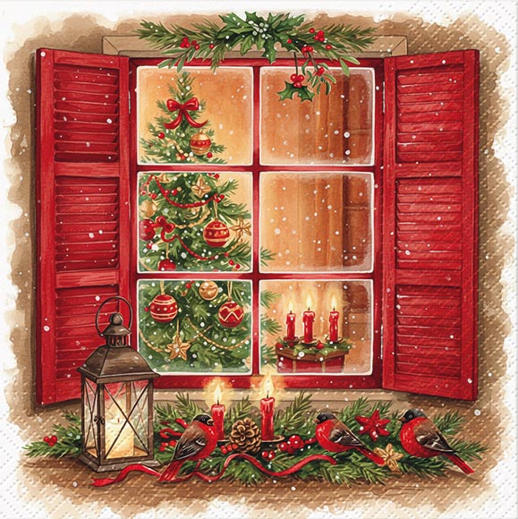 Confezione Tovaglioli Finestra di Natale - immagine 2