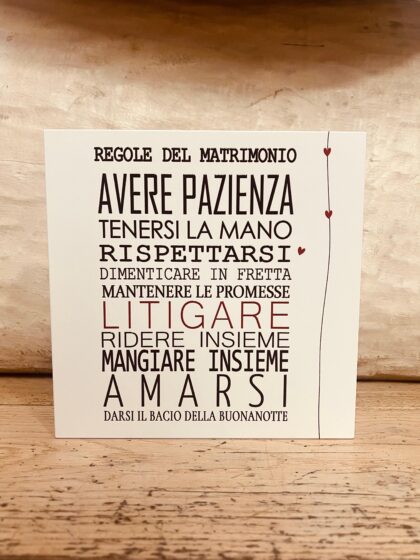 Quadro in Legno - Regole del Matrimonio